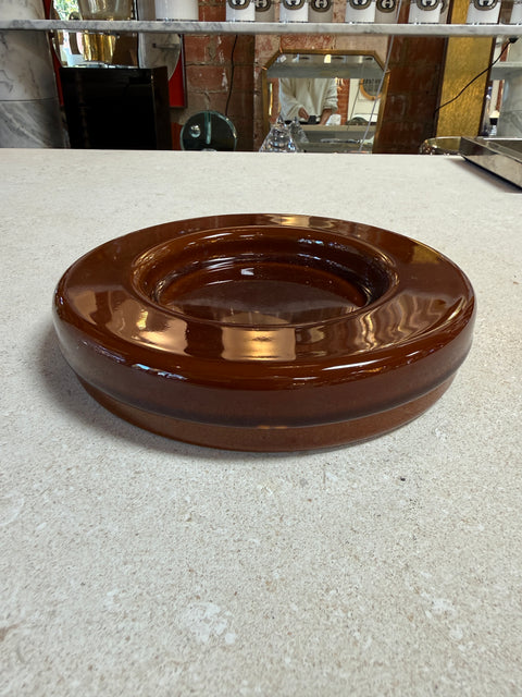Vintage Amber Metal Lidded Box with Insert
