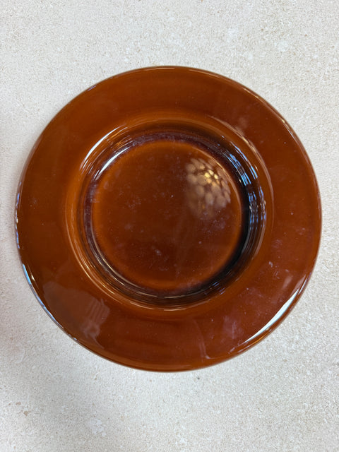 Vintage Amber Metal Lidded Box with Insert