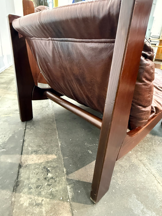 Leather Lounge Set, 1960s, Attributed to Carl Straub