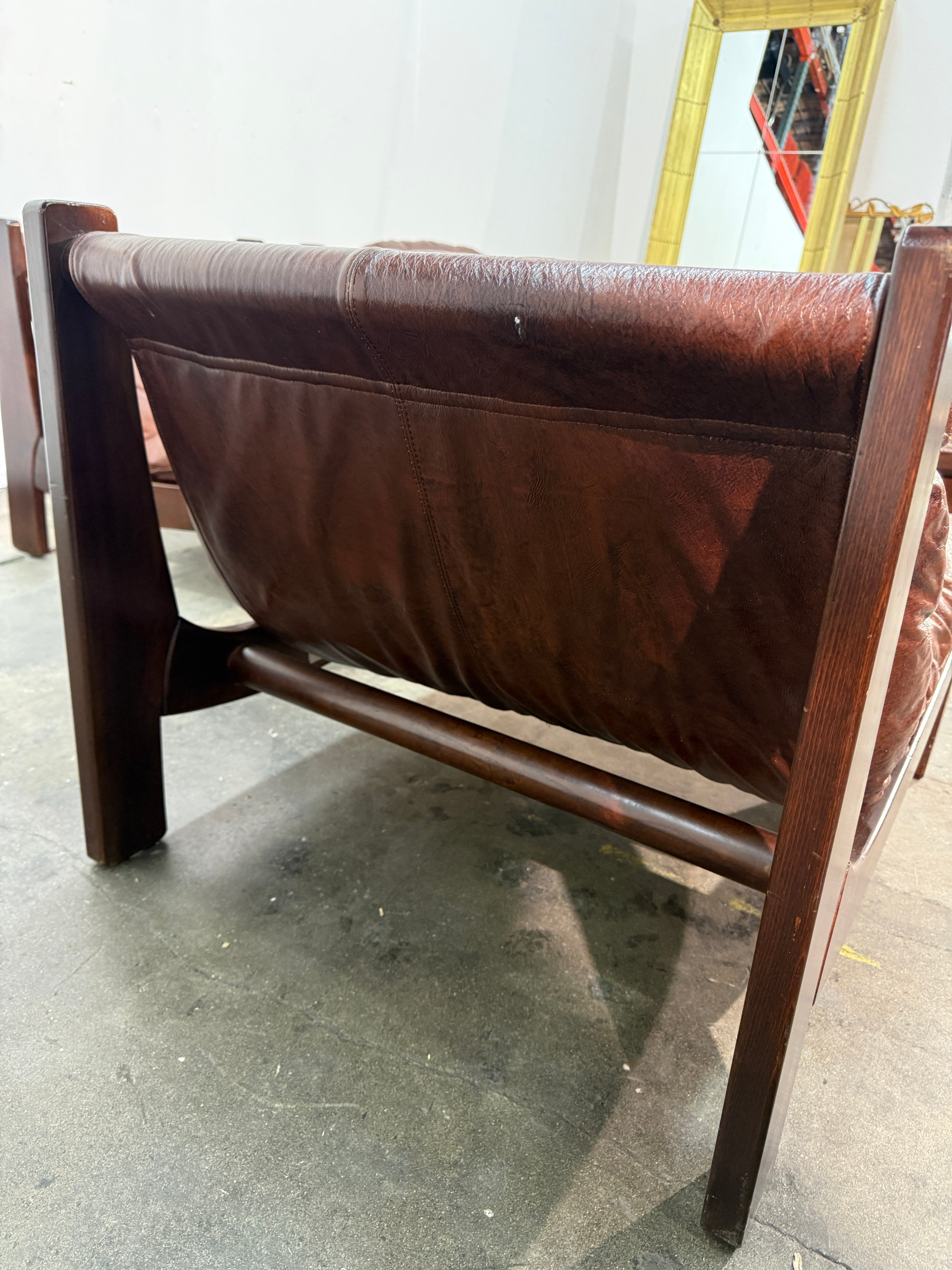 Leather Lounge Set, 1960s, Attributed to Carl Straub