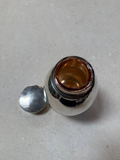 Vintage Chrome Ice Bucket with Lid