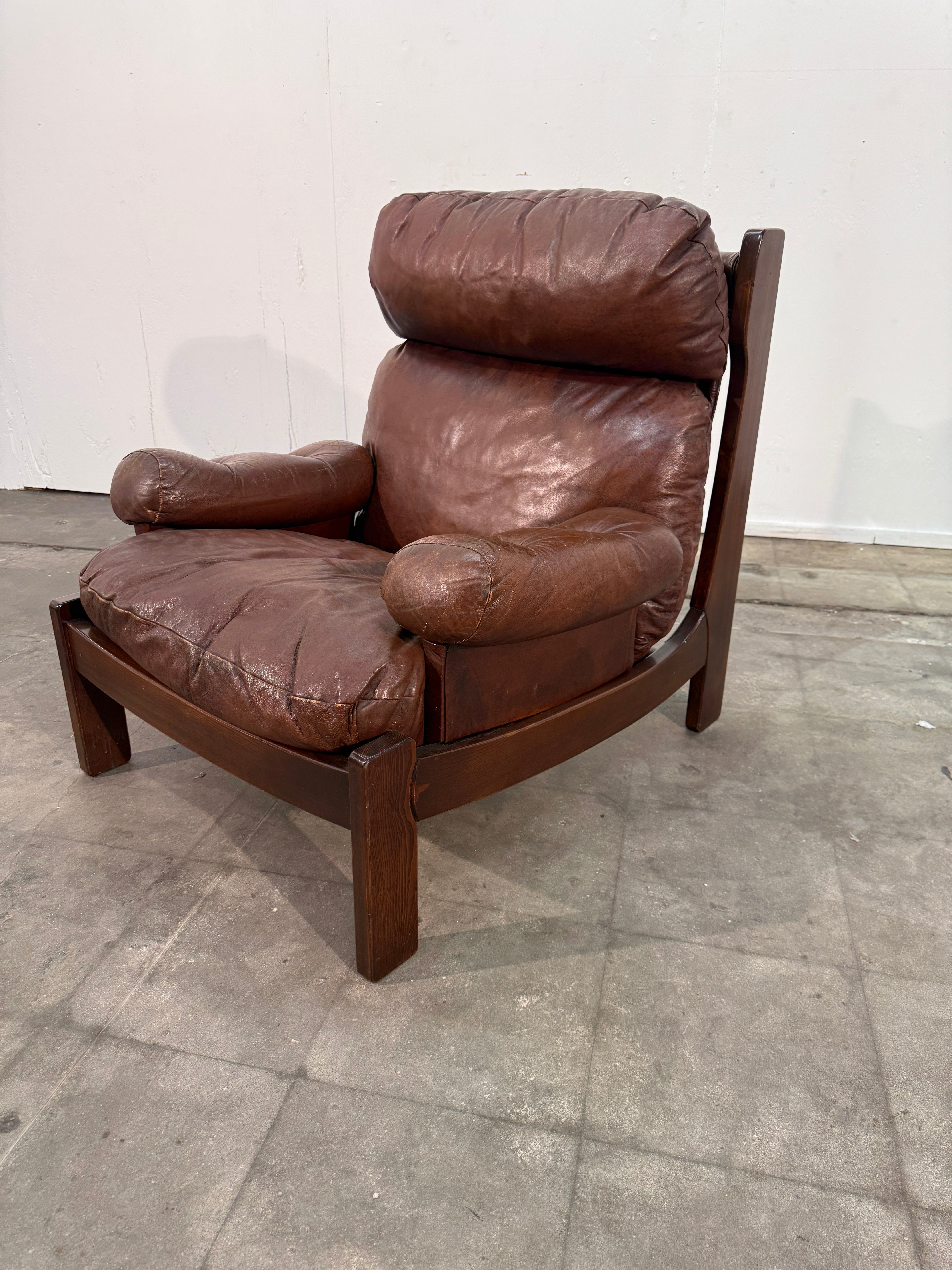 Leather Lounge Set, 1960s, Attributed to Carl Straub