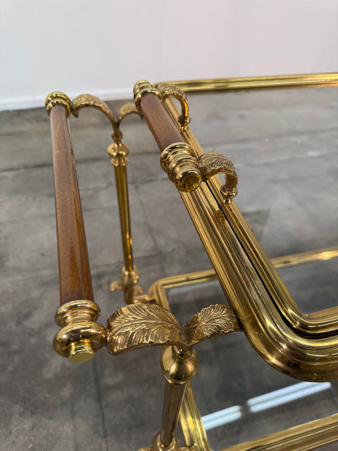 Mid-Century Gilt Brass Bar Cart, circa 1960s