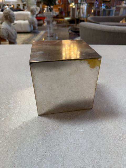 Vintage Stainless Steel Hinged Storage Box