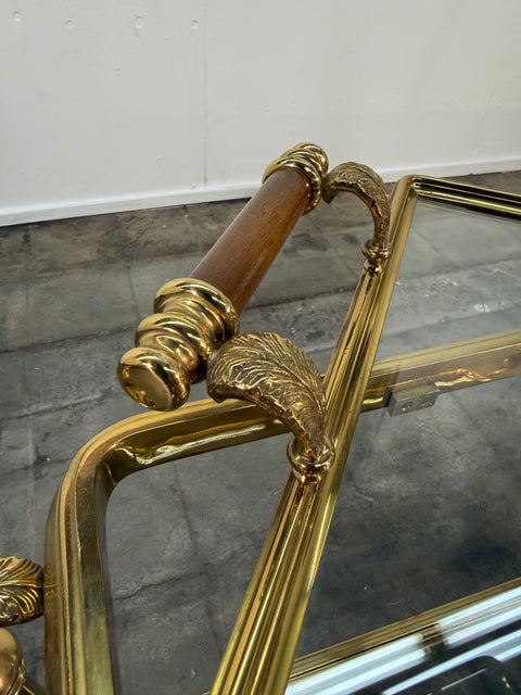 Mid-Century Gilt Brass Bar Cart, circa 1960s
