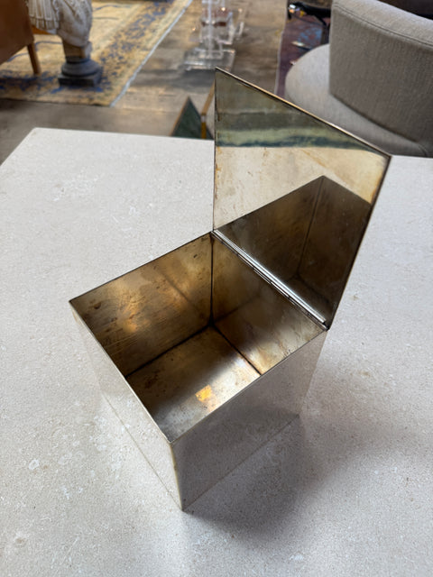 Vintage Stainless Steel Hinged Storage Box