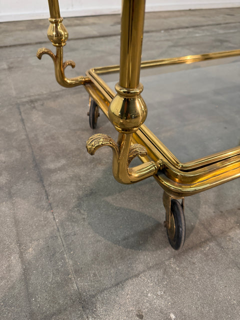 Mid-Century Gilt Brass Bar Cart, circa 1960s