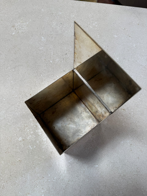 Vintage Stainless Steel Hinged Storage Box