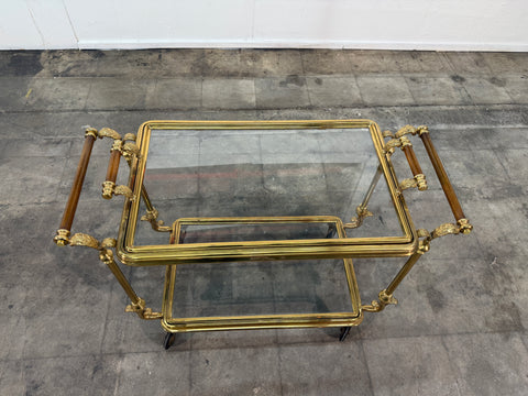 Mid-Century Gilt Brass Bar Cart, circa 1960s