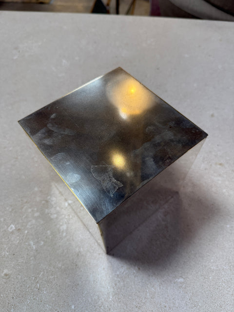 Vintage Stainless Steel Hinged Storage Box