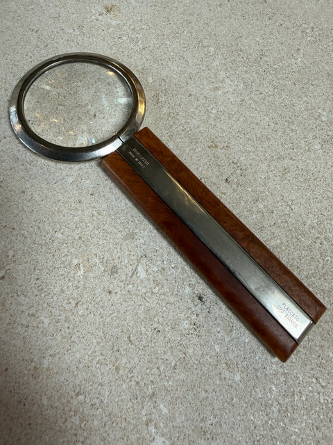 Vintage Trussardi Wood & Metal Desk Accessories Set
