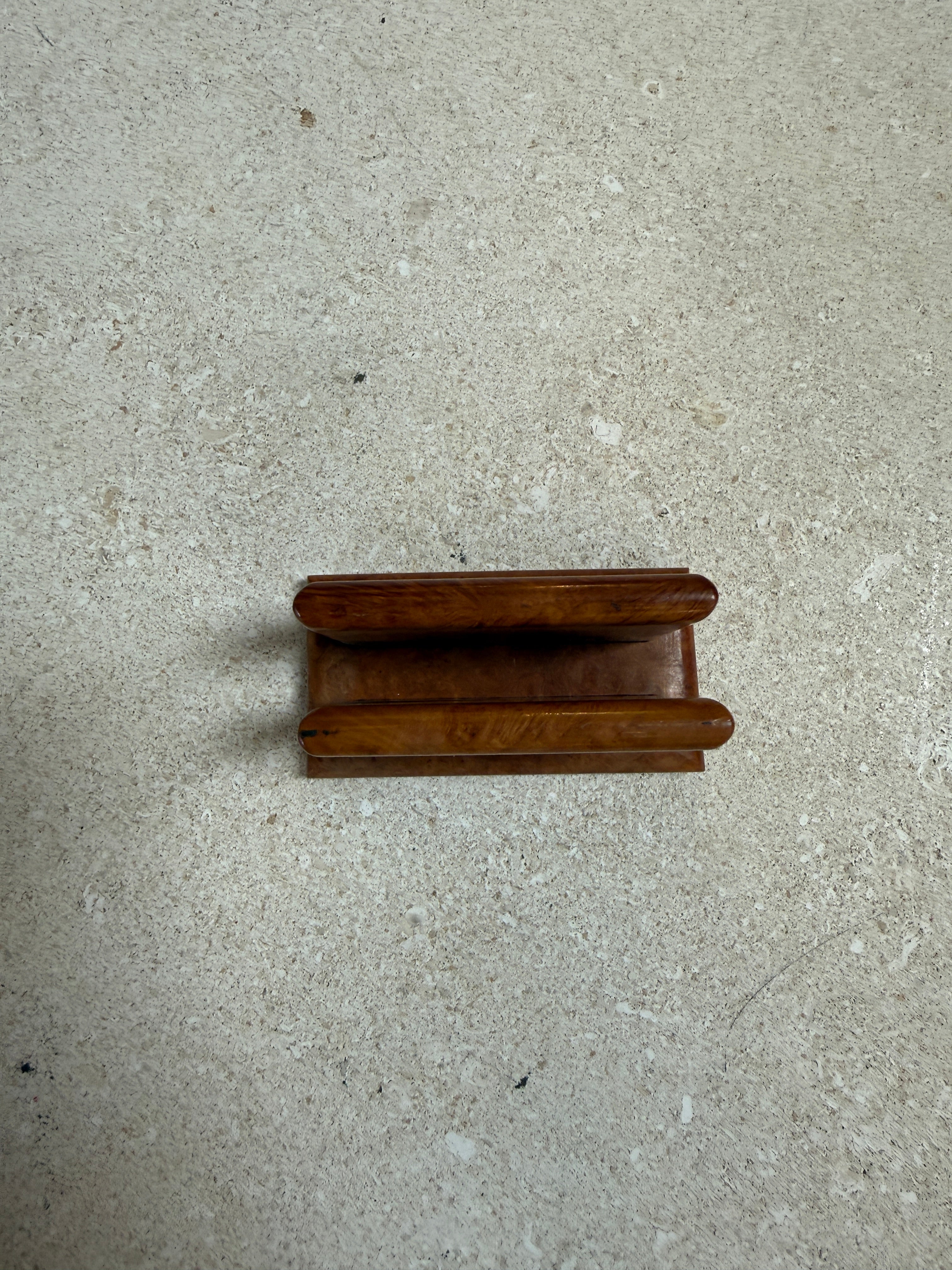 Vintage Trussardi Wood & Metal Desk Accessories Set