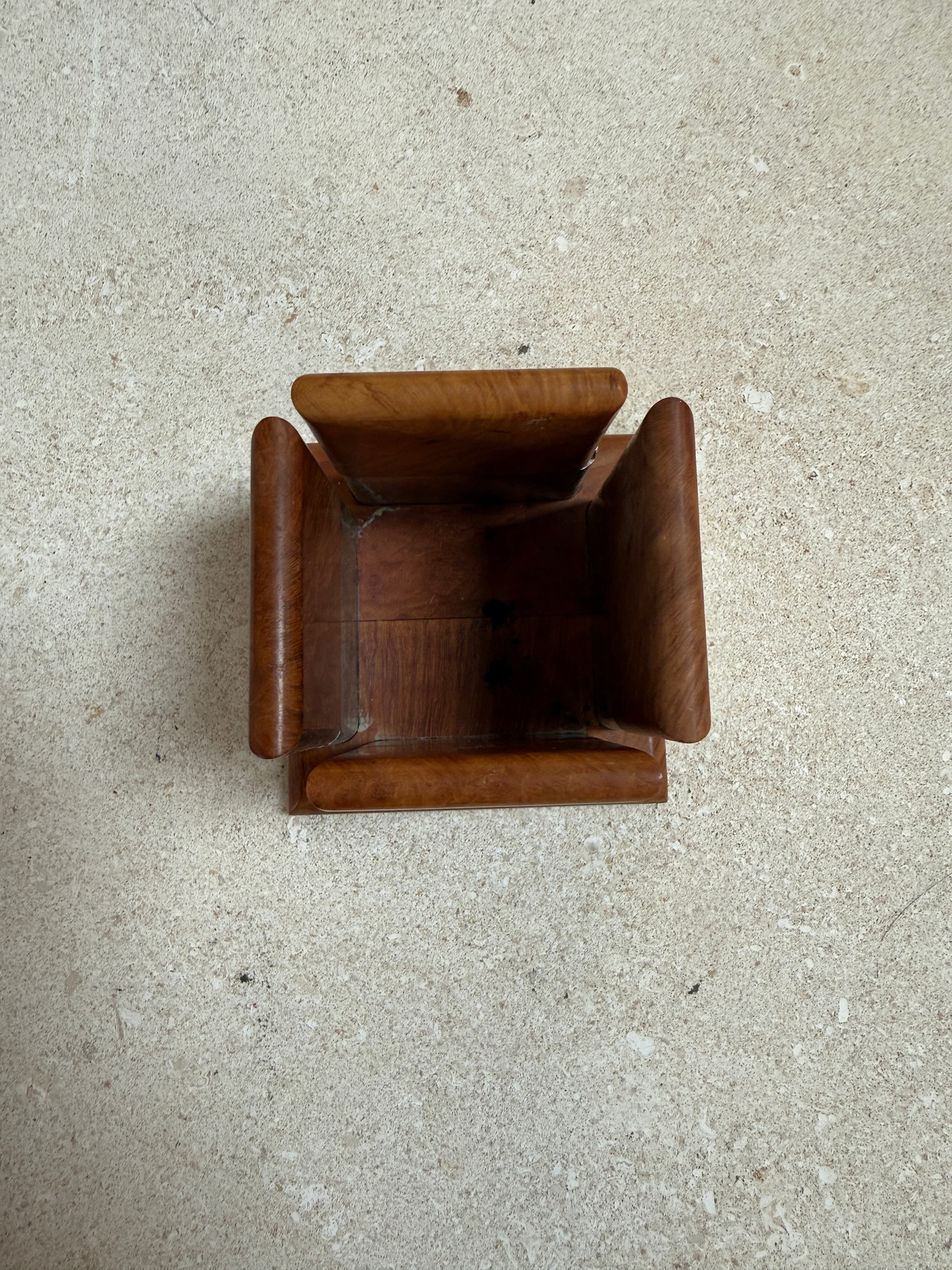 Vintage Trussardi Wood & Metal Desk Accessories Set