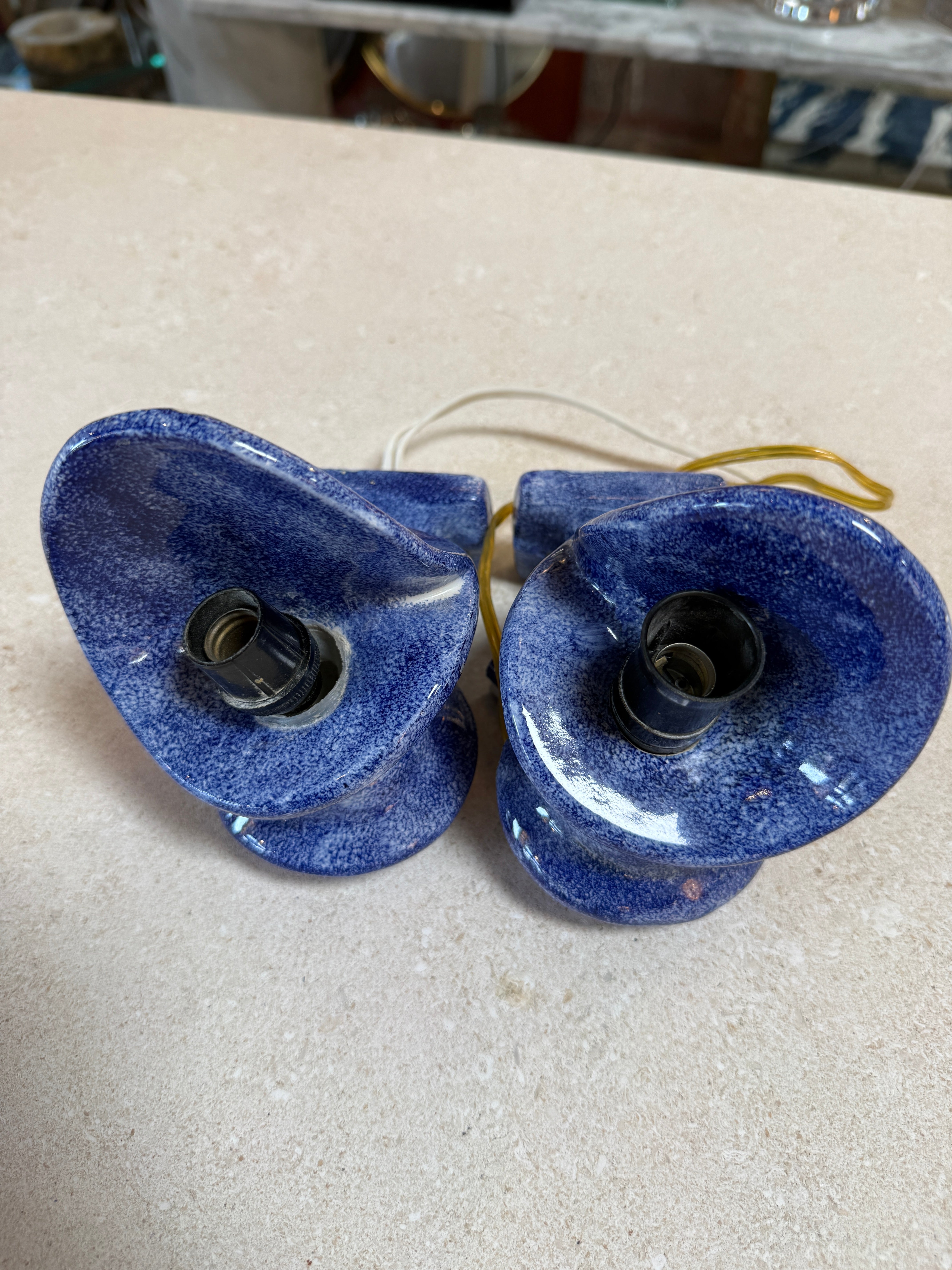 Vintage Blue Ceramic Bathroom Accessory Set (Multi-Piece)