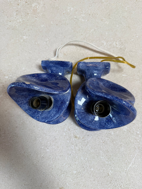 Vintage Blue Ceramic Bathroom Accessory Set (Multi-Piece)