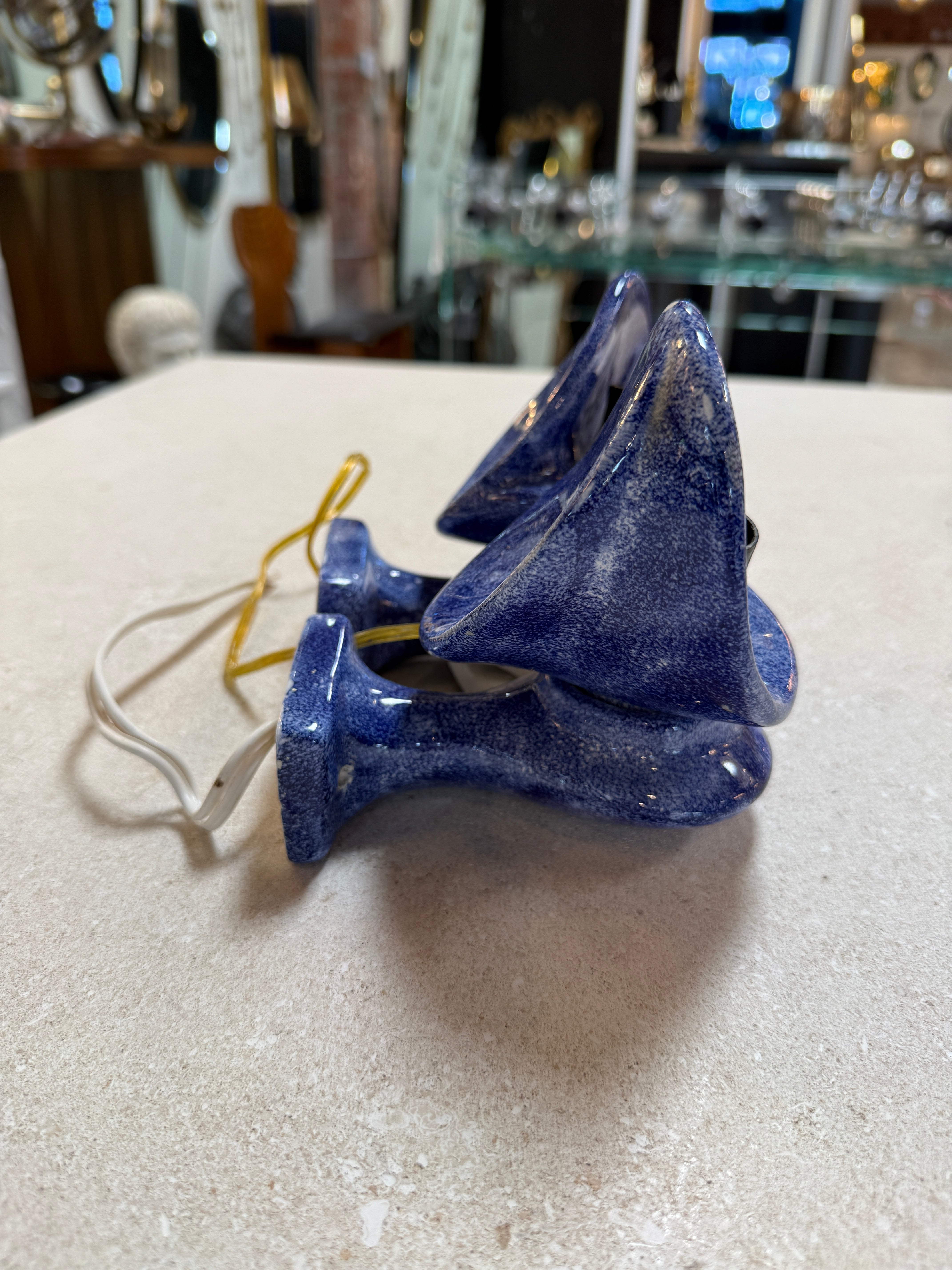 Vintage Blue Ceramic Bathroom Accessory Set (Multi-Piece)