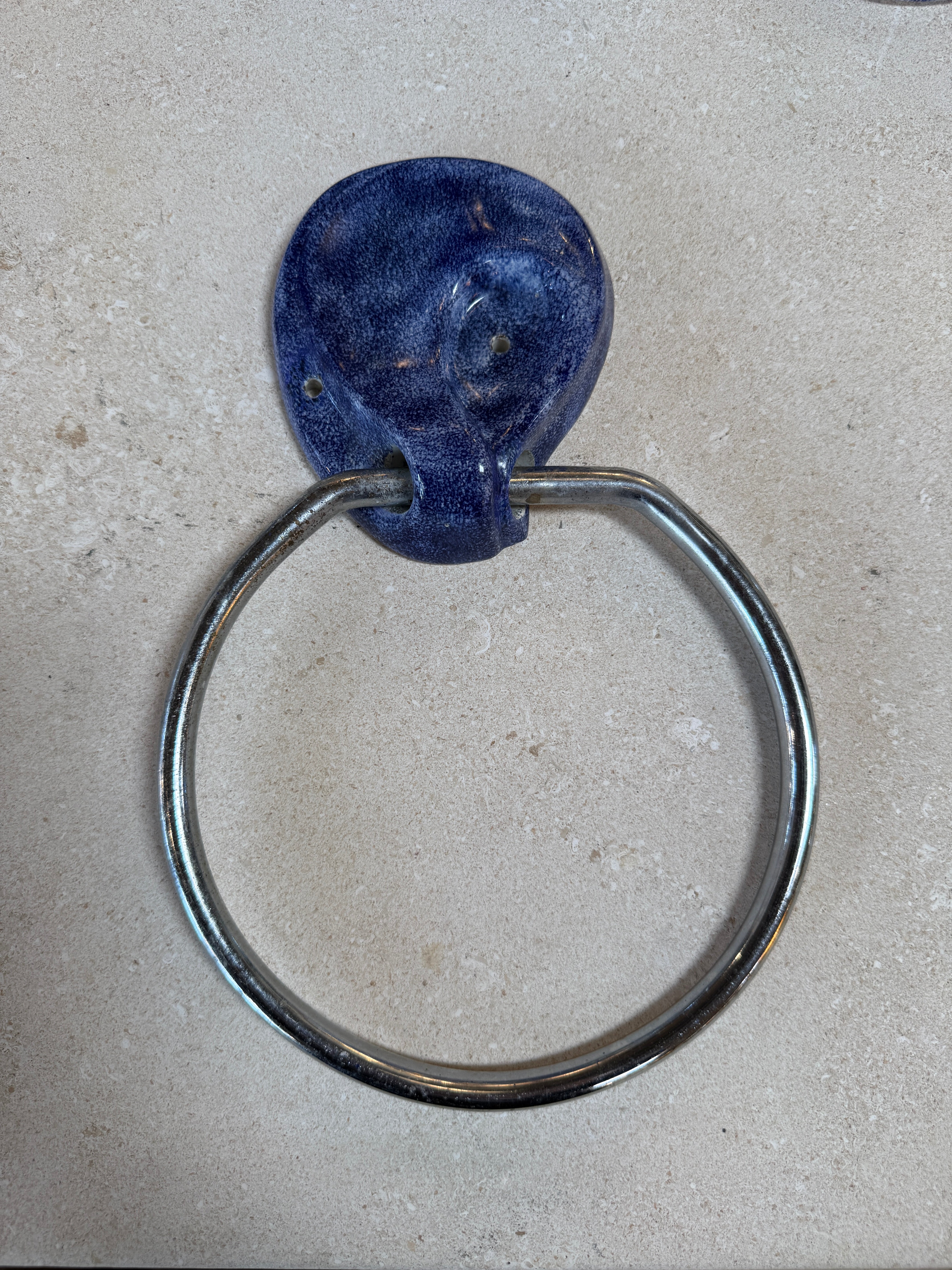 Vintage Blue Ceramic Bathroom Accessory Set (Multi-Piece)