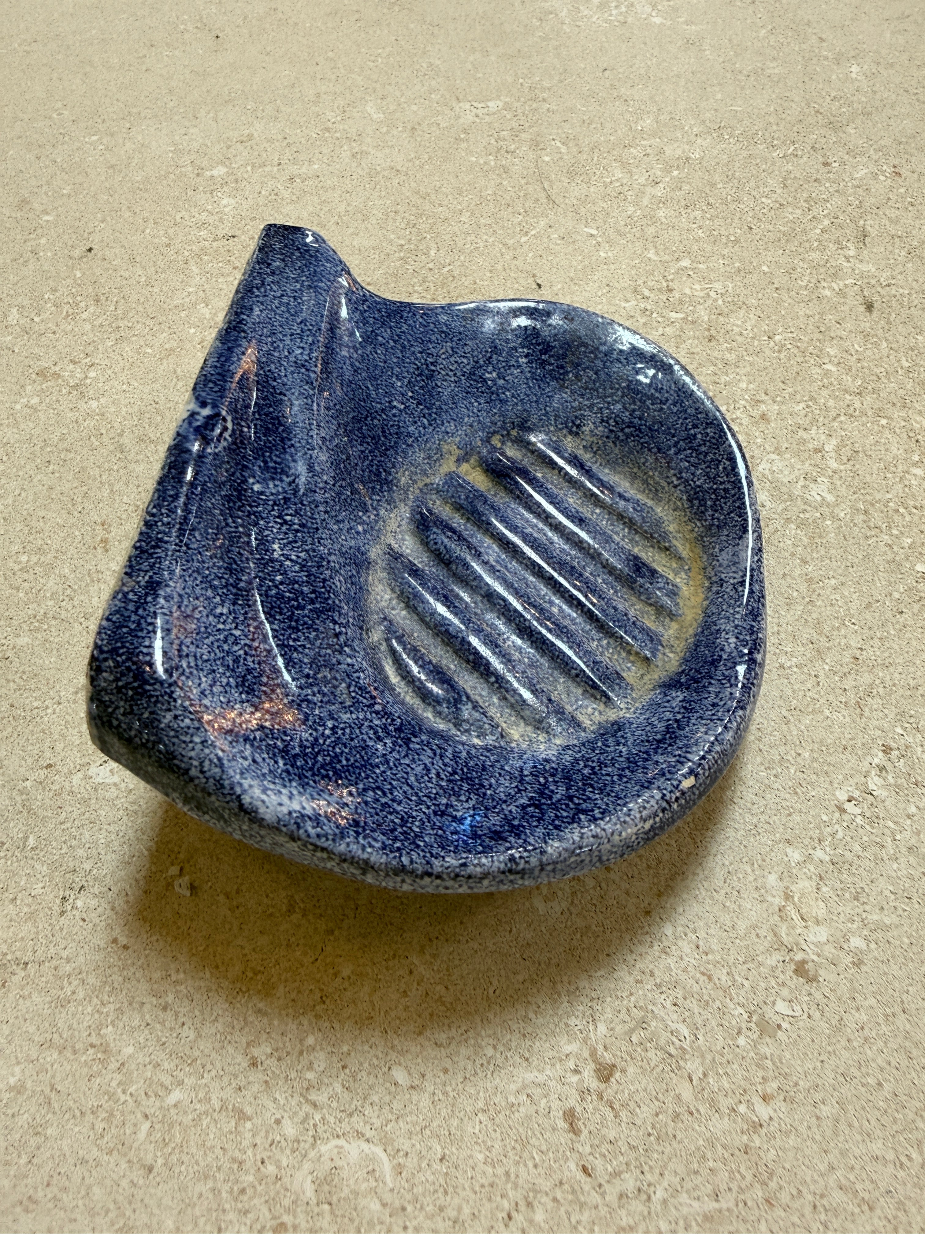 Vintage Blue Ceramic Bathroom Accessory Set (Multi-Piece)