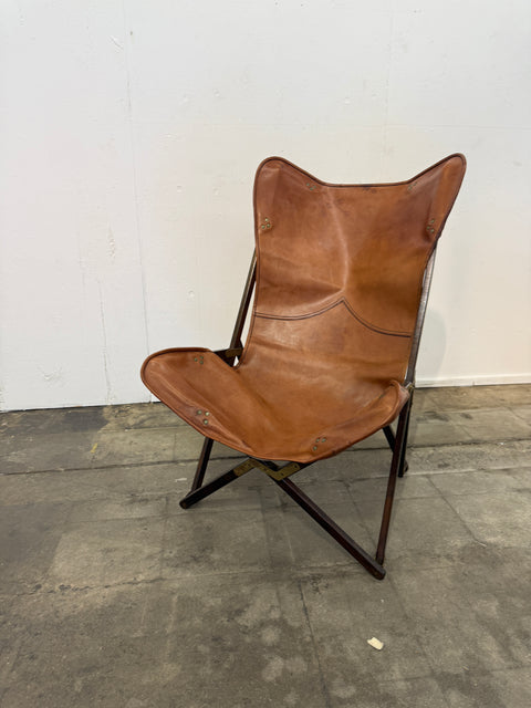 Italian “Tripolina” Folding Safari Chair Attributed to Vittoriano Viganò, 1960s
