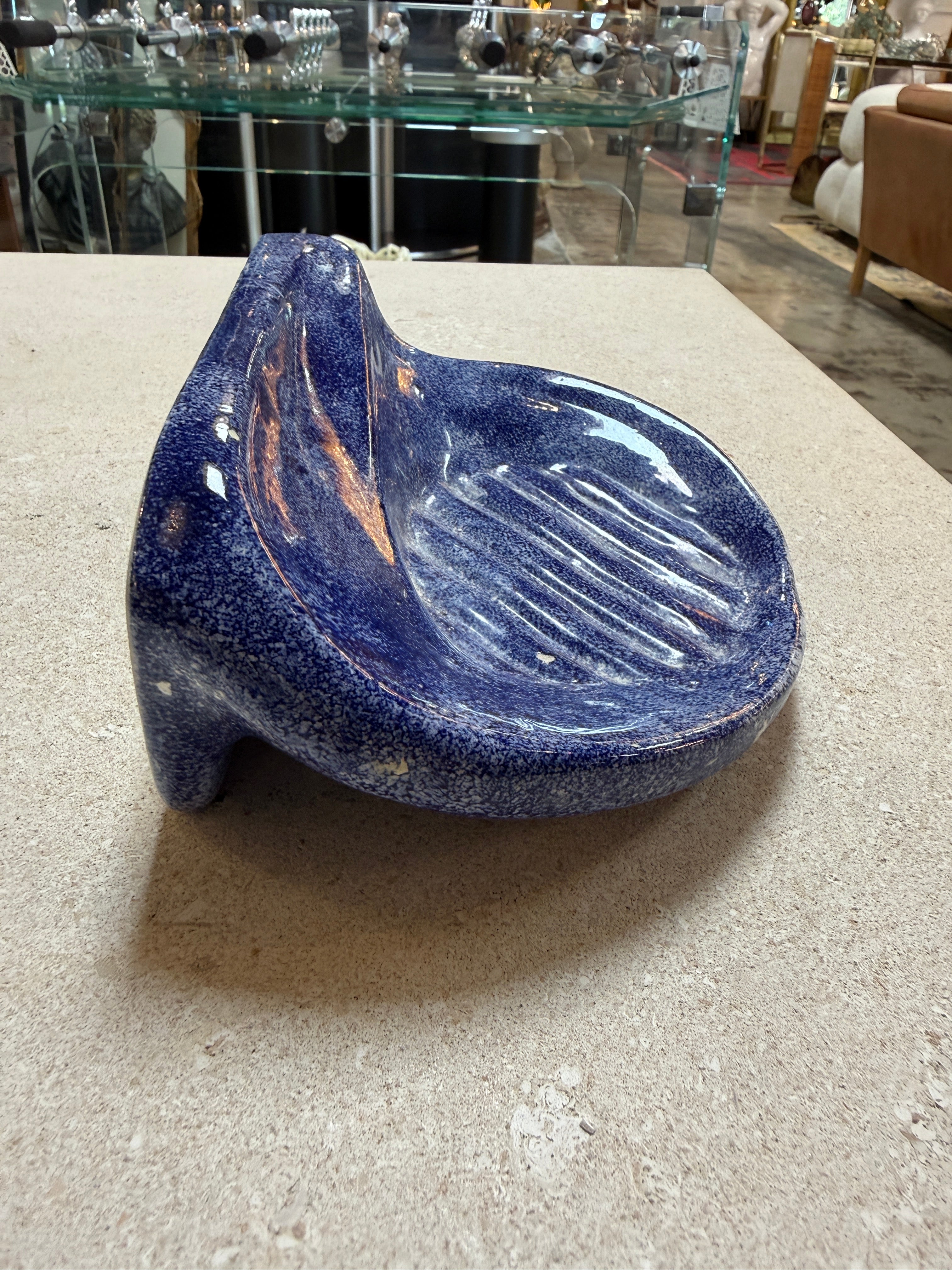 Vintage Blue Ceramic Bathroom Accessory Set (Multi-Piece)