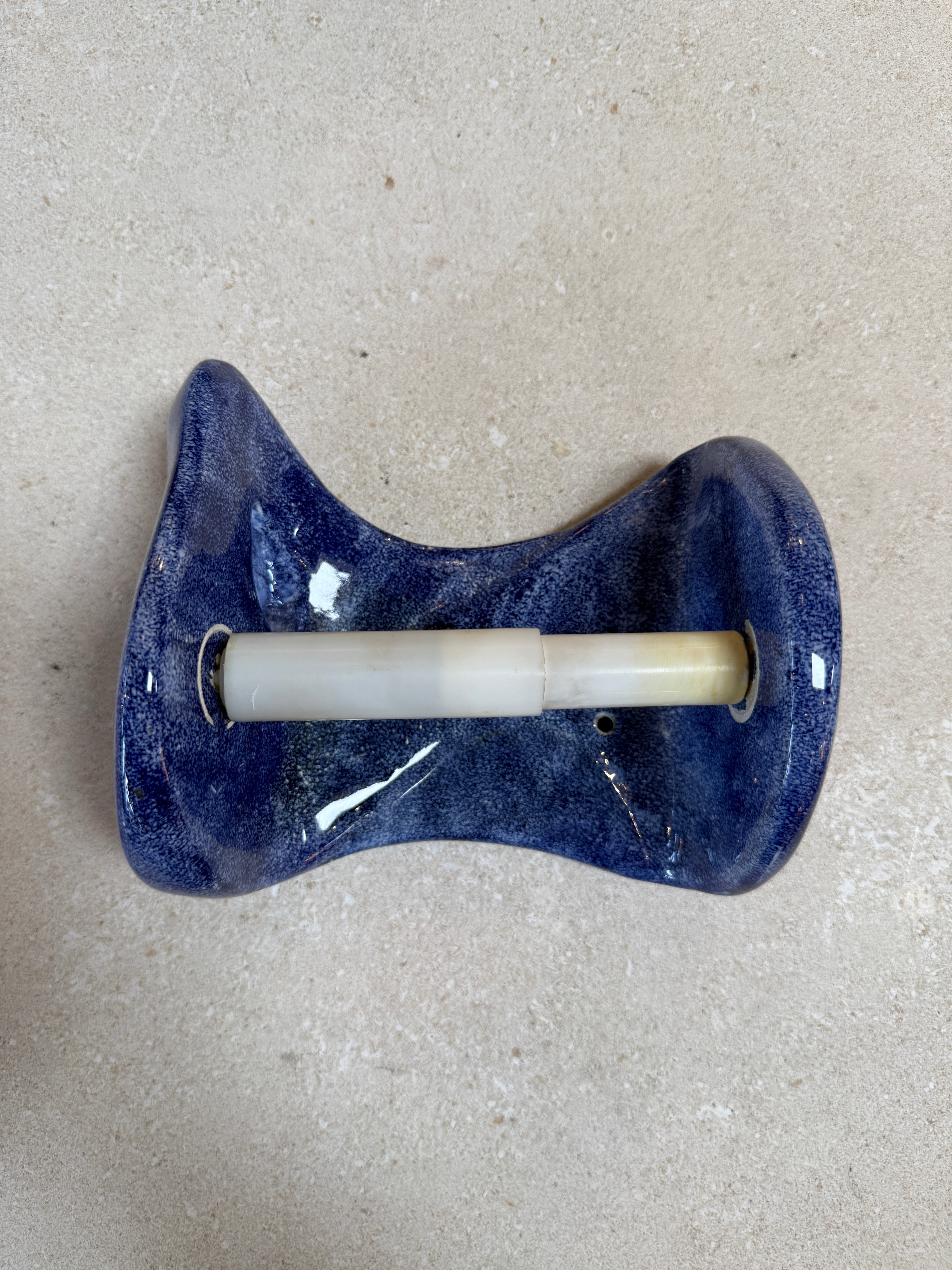 Vintage Blue Ceramic Bathroom Accessory Set (Multi-Piece)