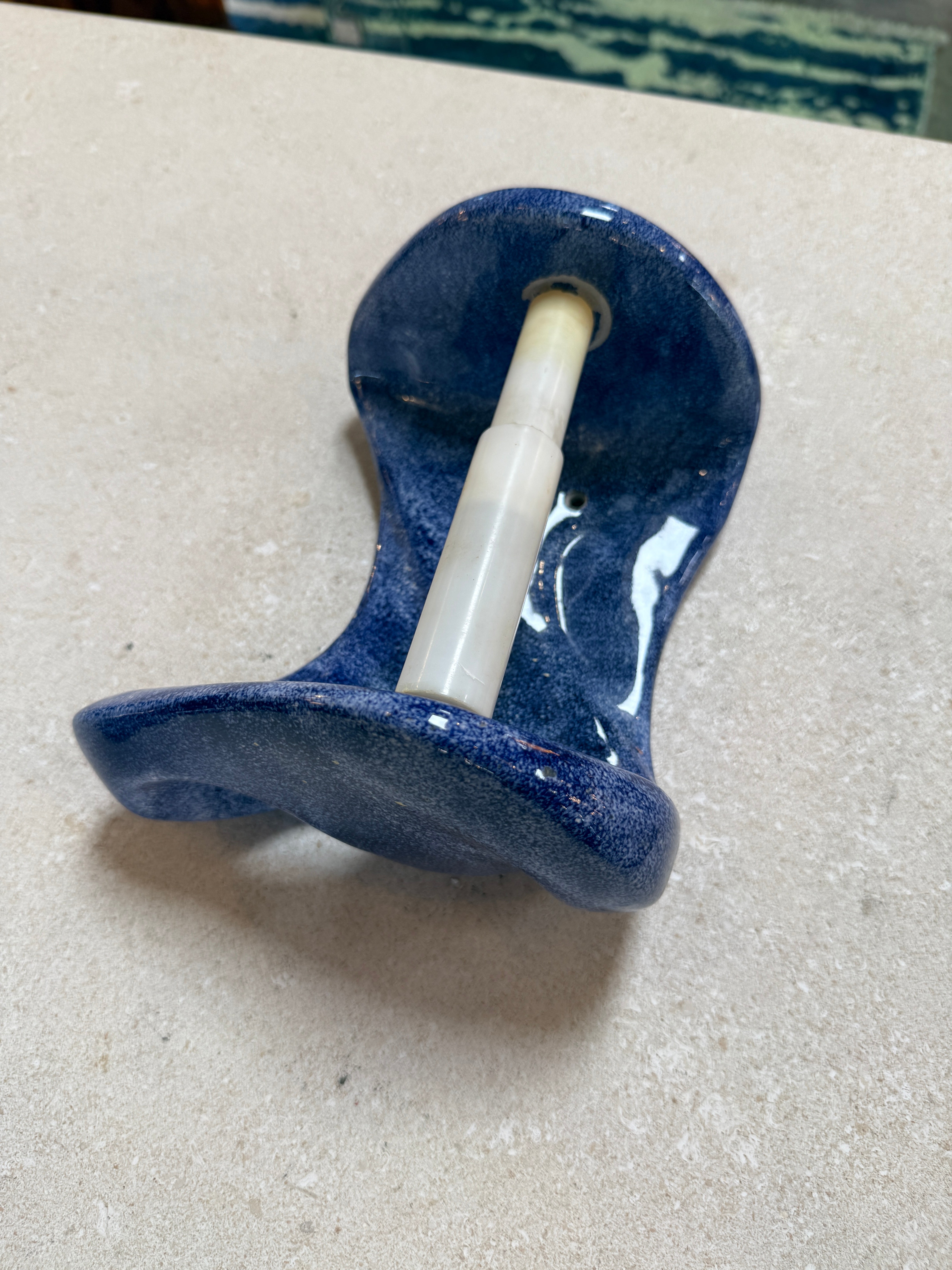 Vintage Blue Ceramic Bathroom Accessory Set (Multi-Piece)