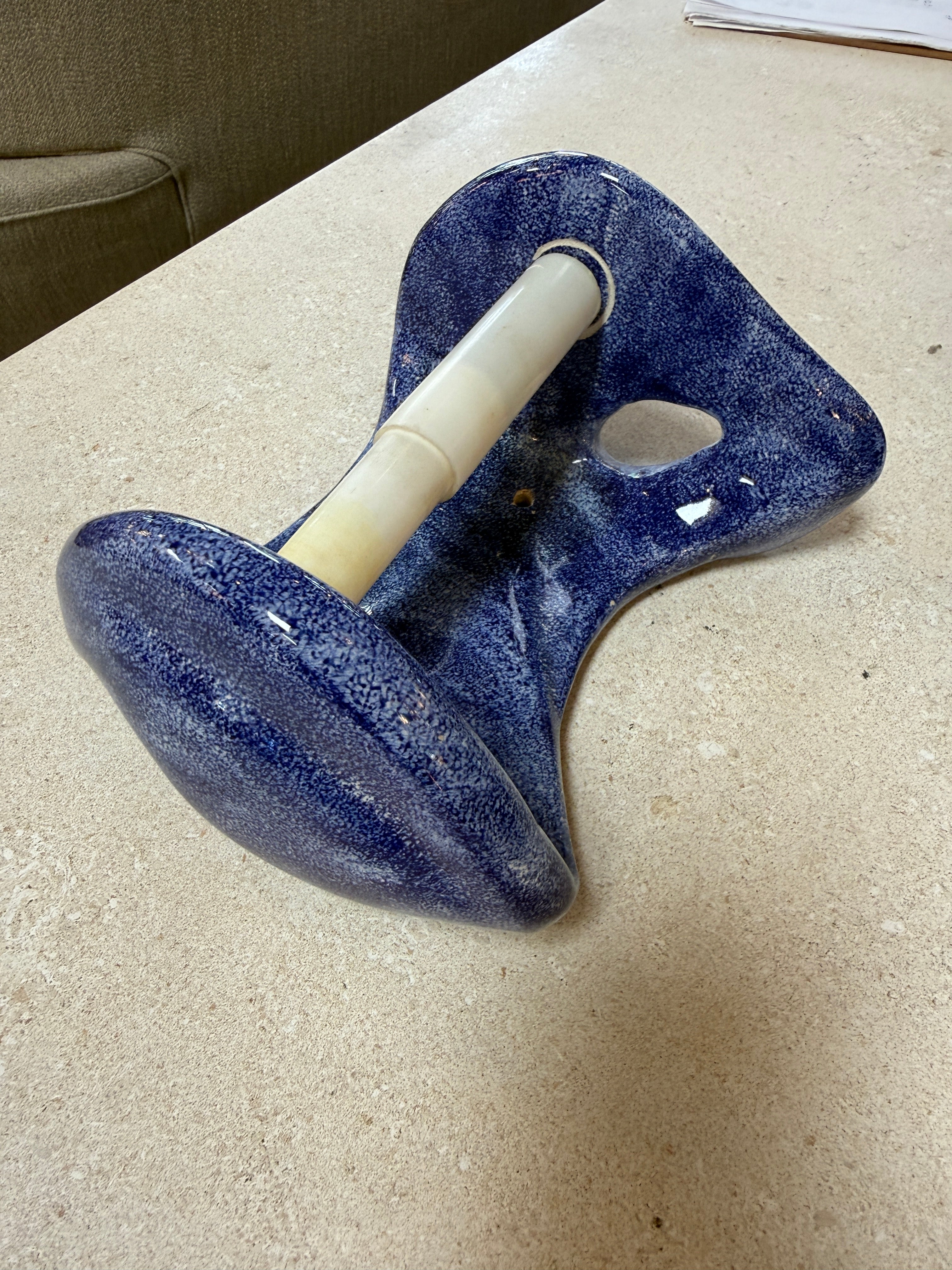 Vintage Blue Ceramic Bathroom Accessory Set (Multi-Piece)