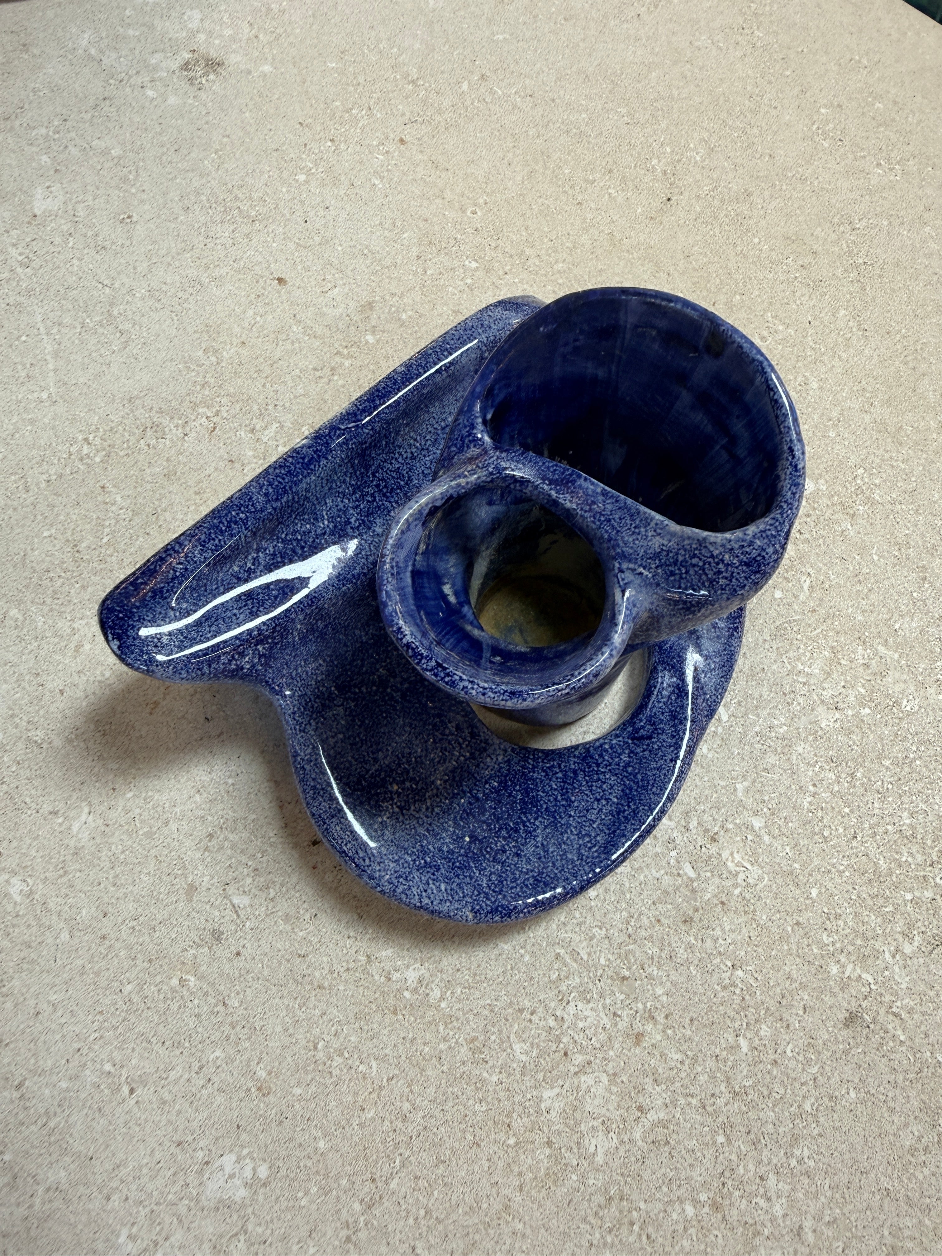 Vintage Blue Ceramic Bathroom Accessory Set (Multi-Piece)