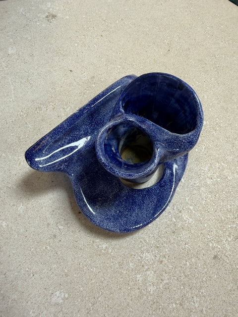 Vintage Blue Ceramic Bathroom Accessory Set (Multi-Piece)