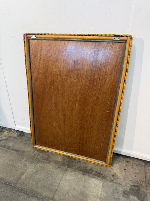 Italian Woven Rattan Mirror, 1970s