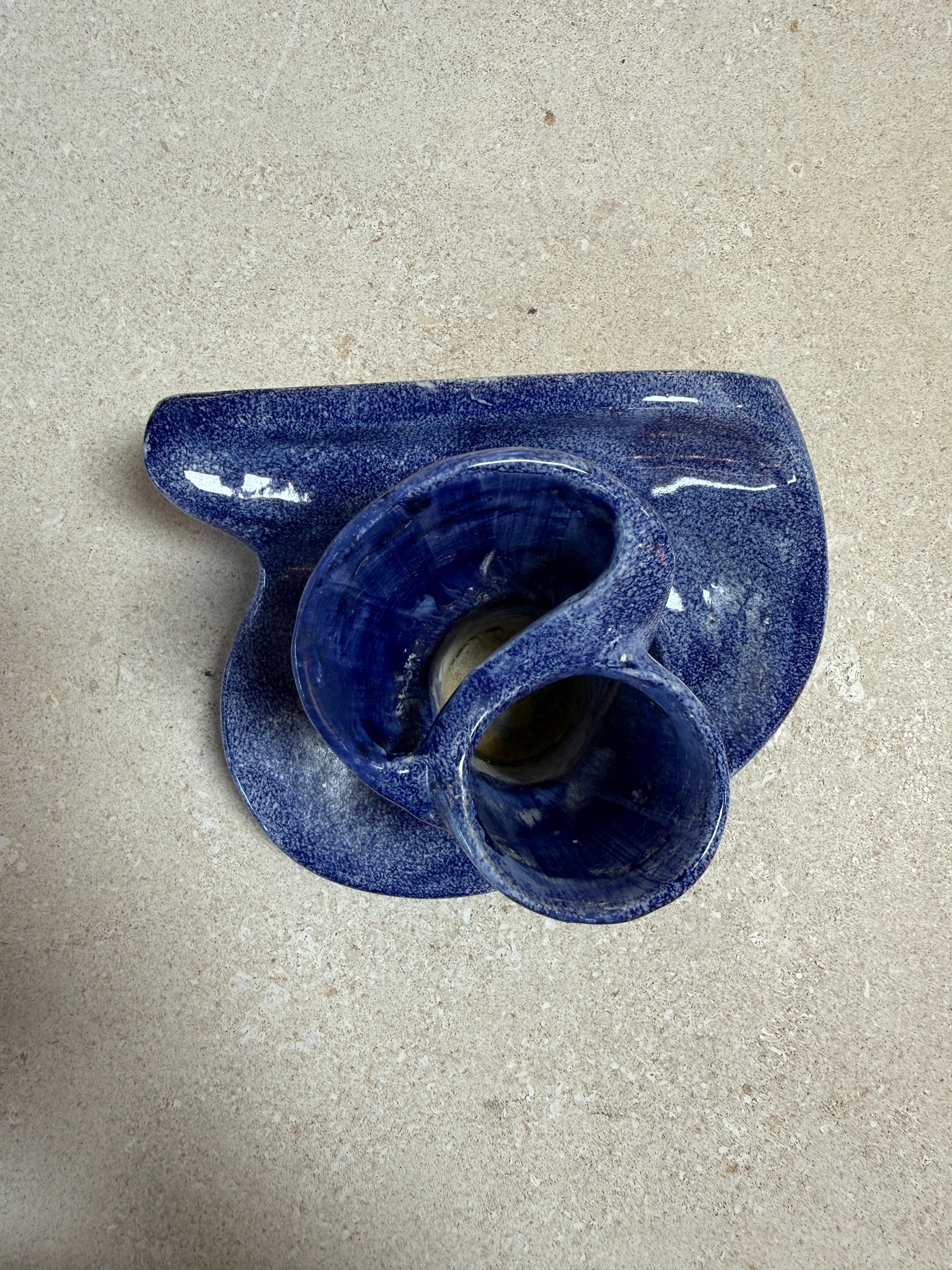 Vintage Blue Ceramic Bathroom Accessory Set (Multi-Piece)