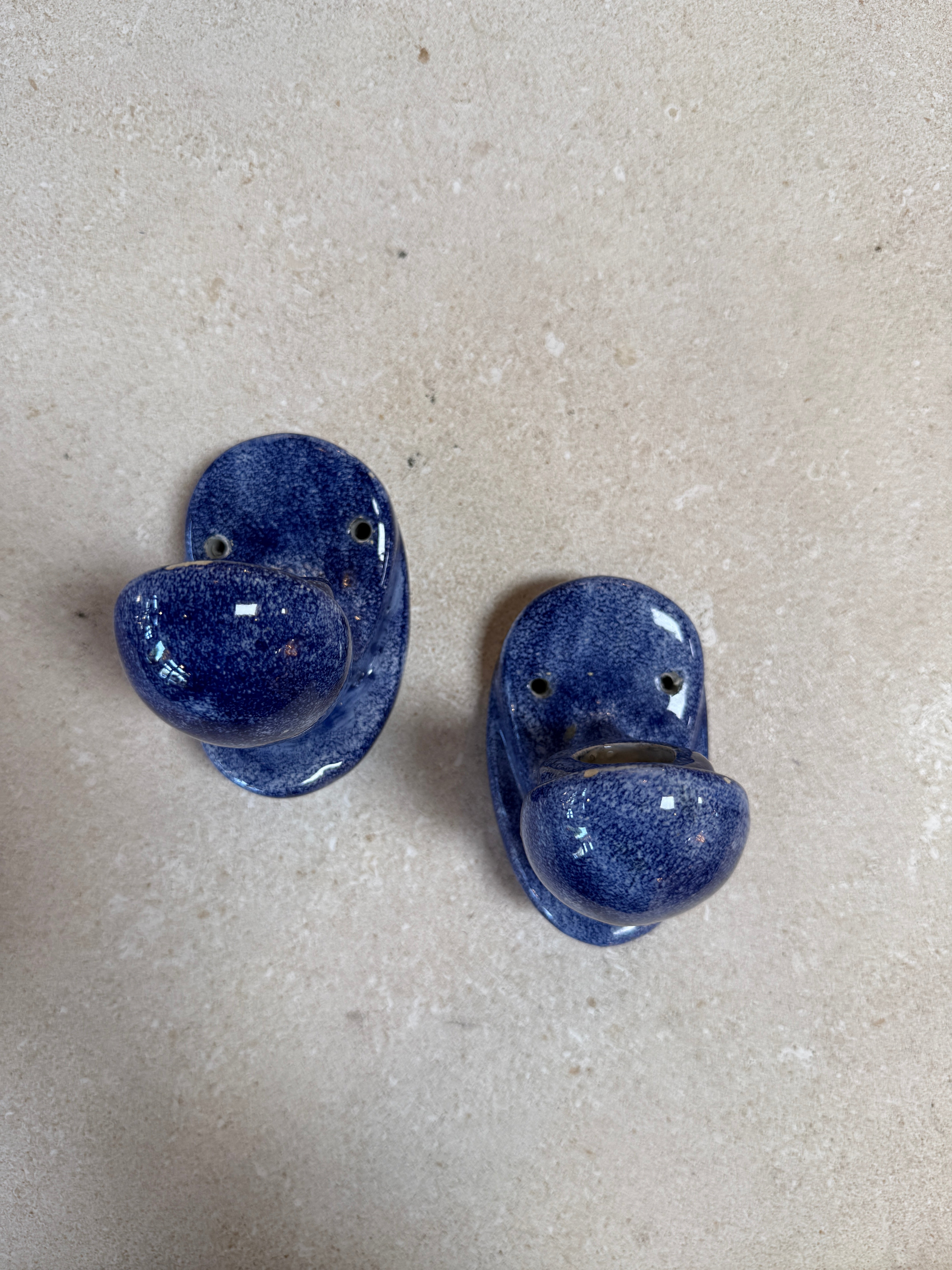 Vintage Blue Ceramic Bathroom Accessory Set (Multi-Piece)