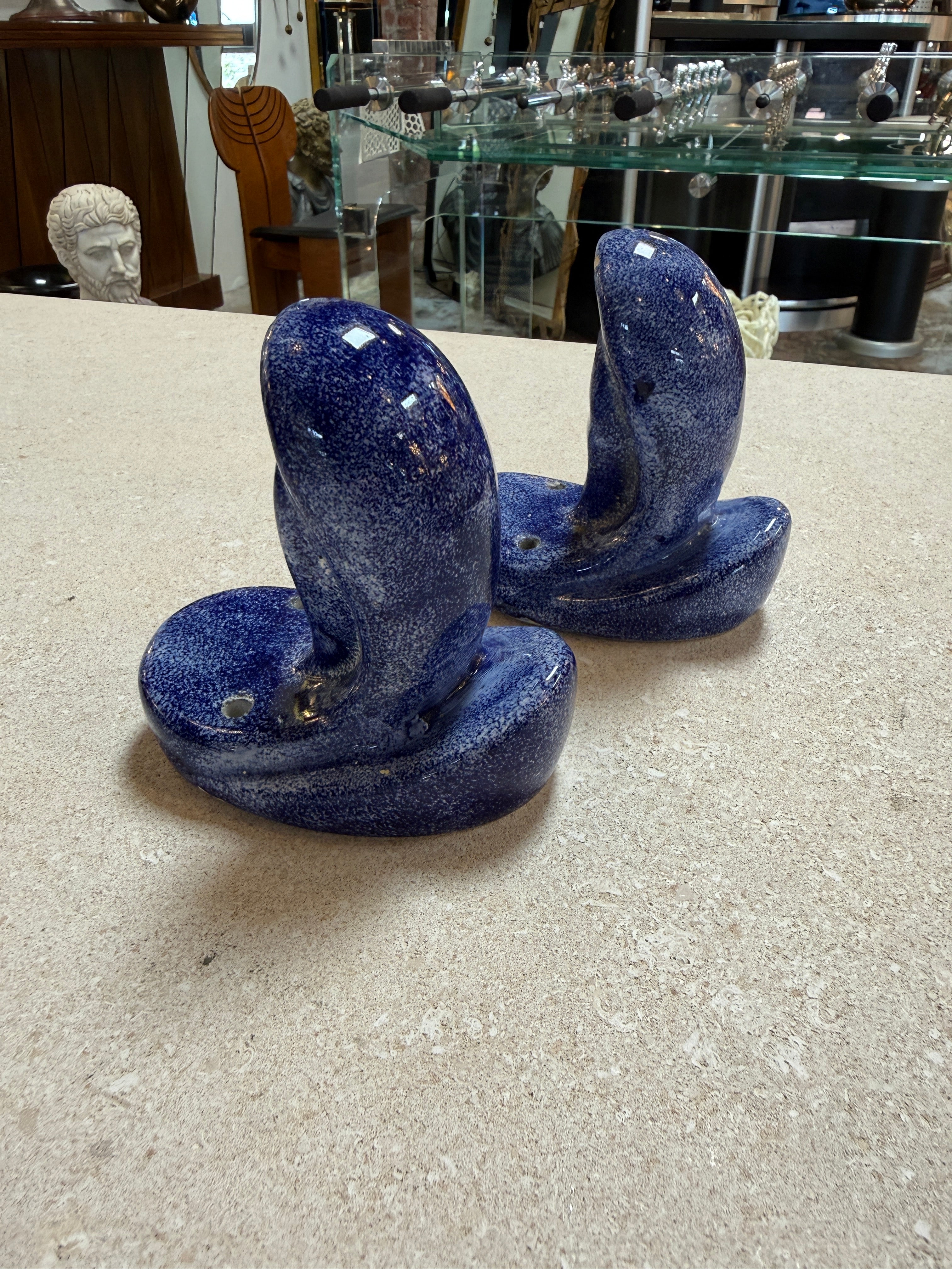 Vintage Blue Ceramic Bathroom Accessory Set (Multi-Piece)