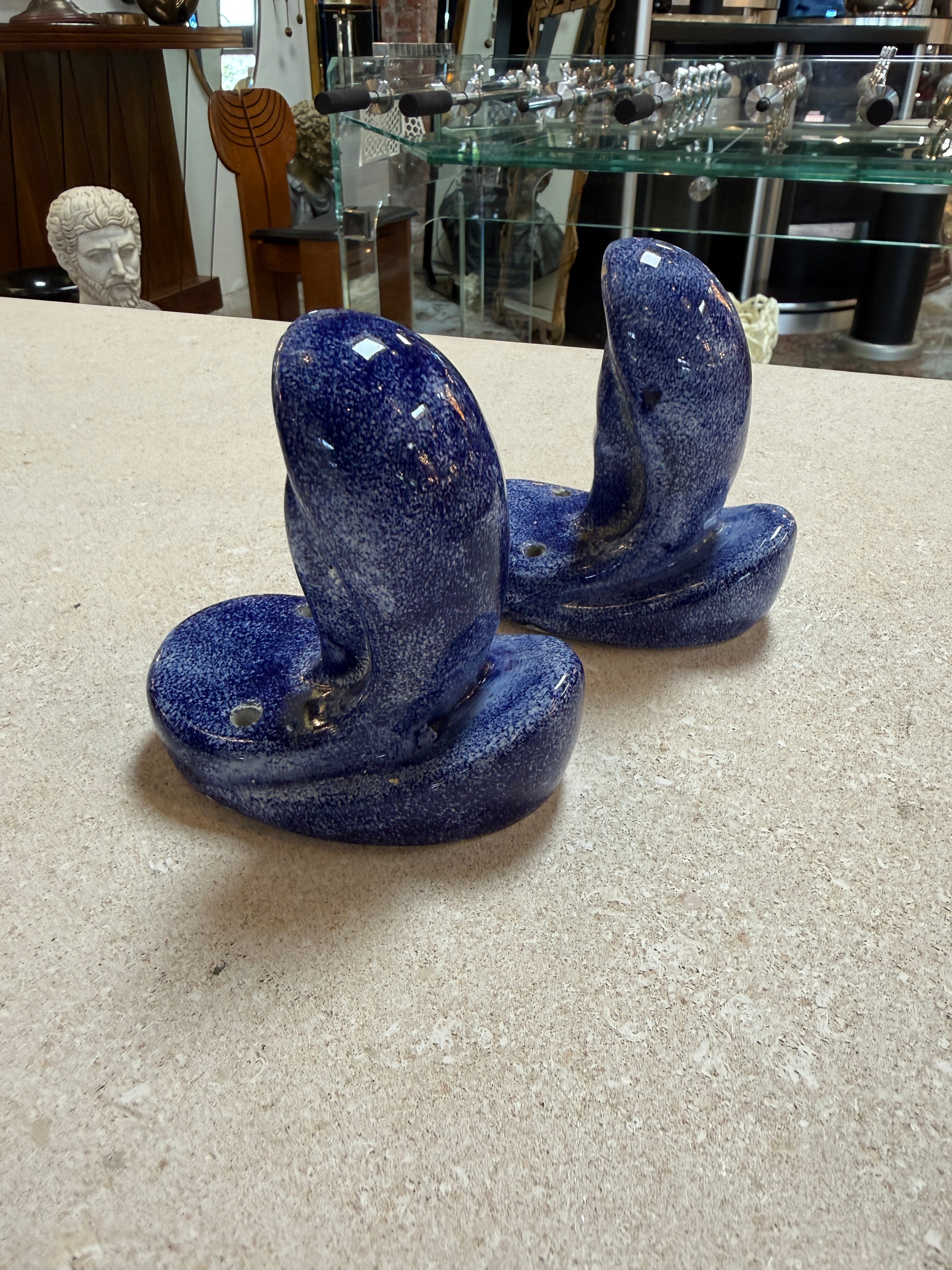 Vintage Blue Ceramic Bathroom Accessory Set (Multi-Piece)