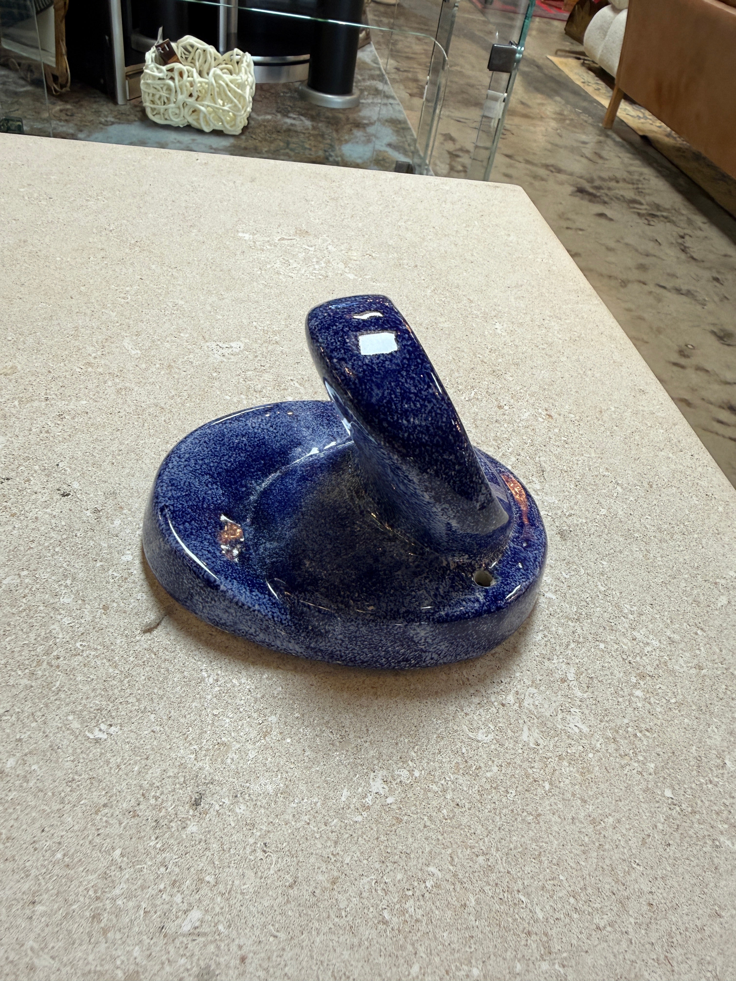 Vintage Blue Ceramic Bathroom Accessory Set (Multi-Piece)