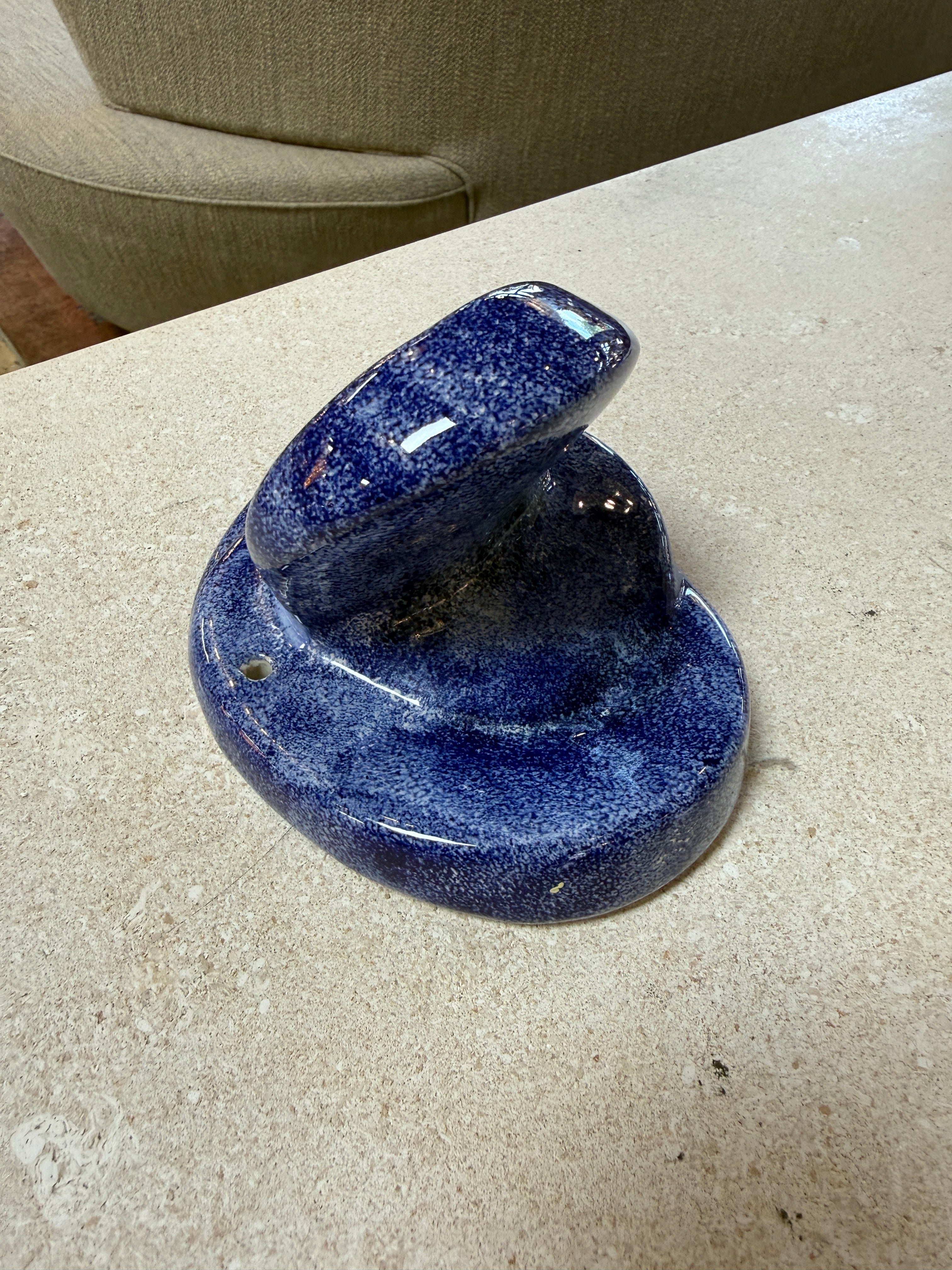 Vintage Blue Ceramic Bathroom Accessory Set (Multi-Piece)