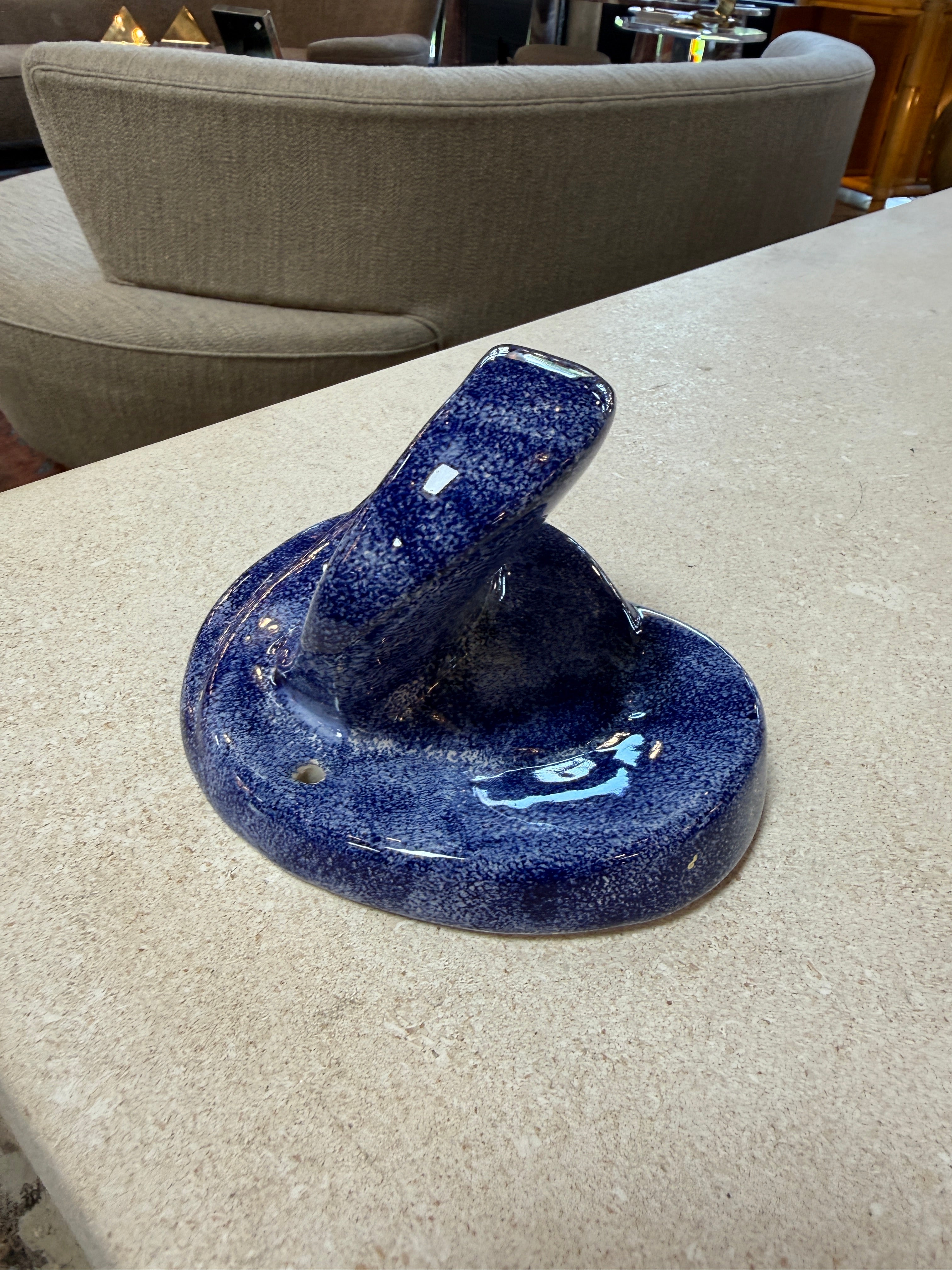 Vintage Blue Ceramic Bathroom Accessory Set (Multi-Piece)