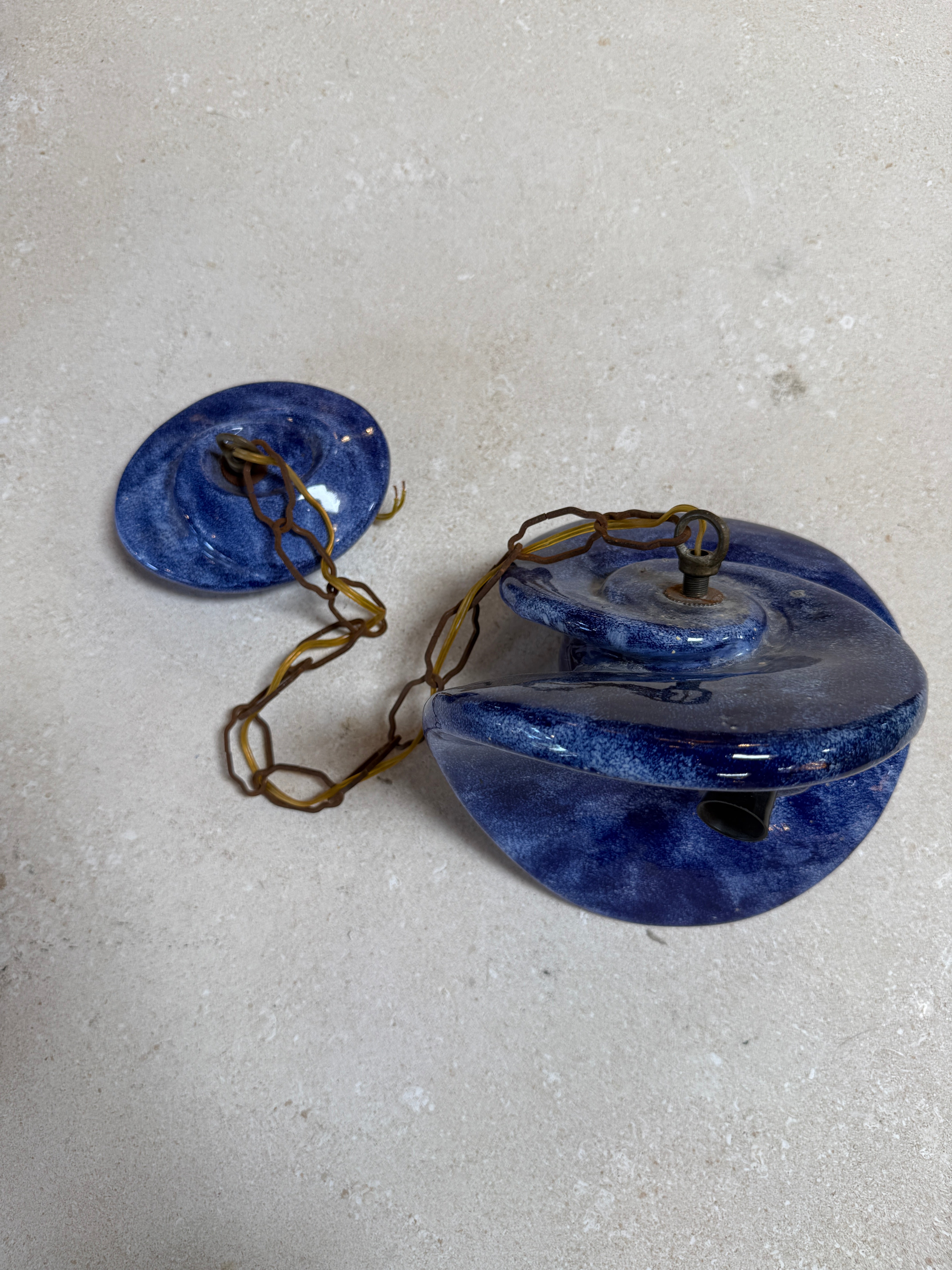 Vintage Blue Ceramic Bathroom Accessory Set (Multi-Piece)