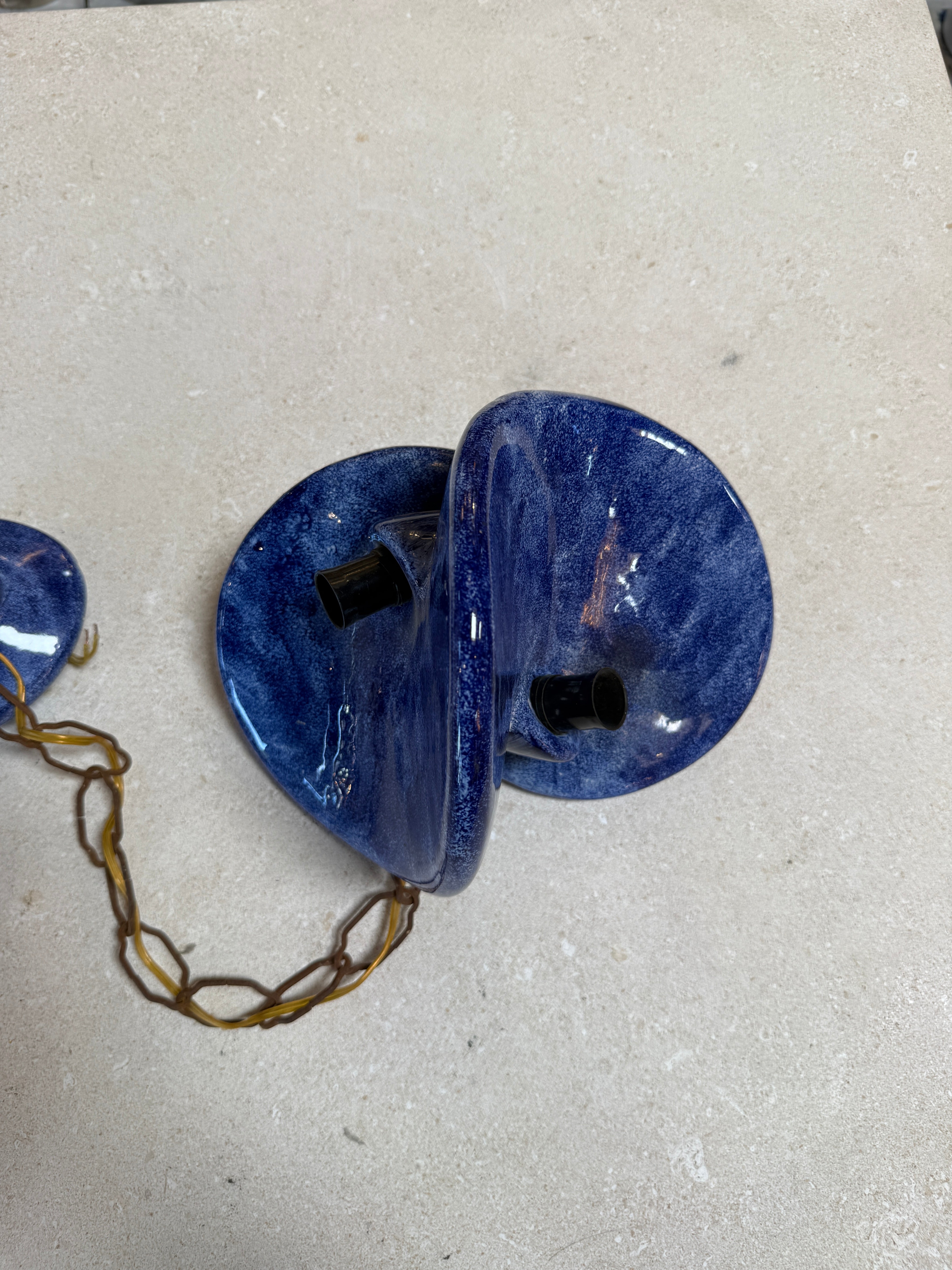 Vintage Blue Ceramic Bathroom Accessory Set (Multi-Piece)