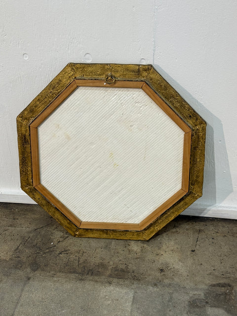 Italian Gilt Iron Octagonal Mirror with Textured Frame, 20th Century