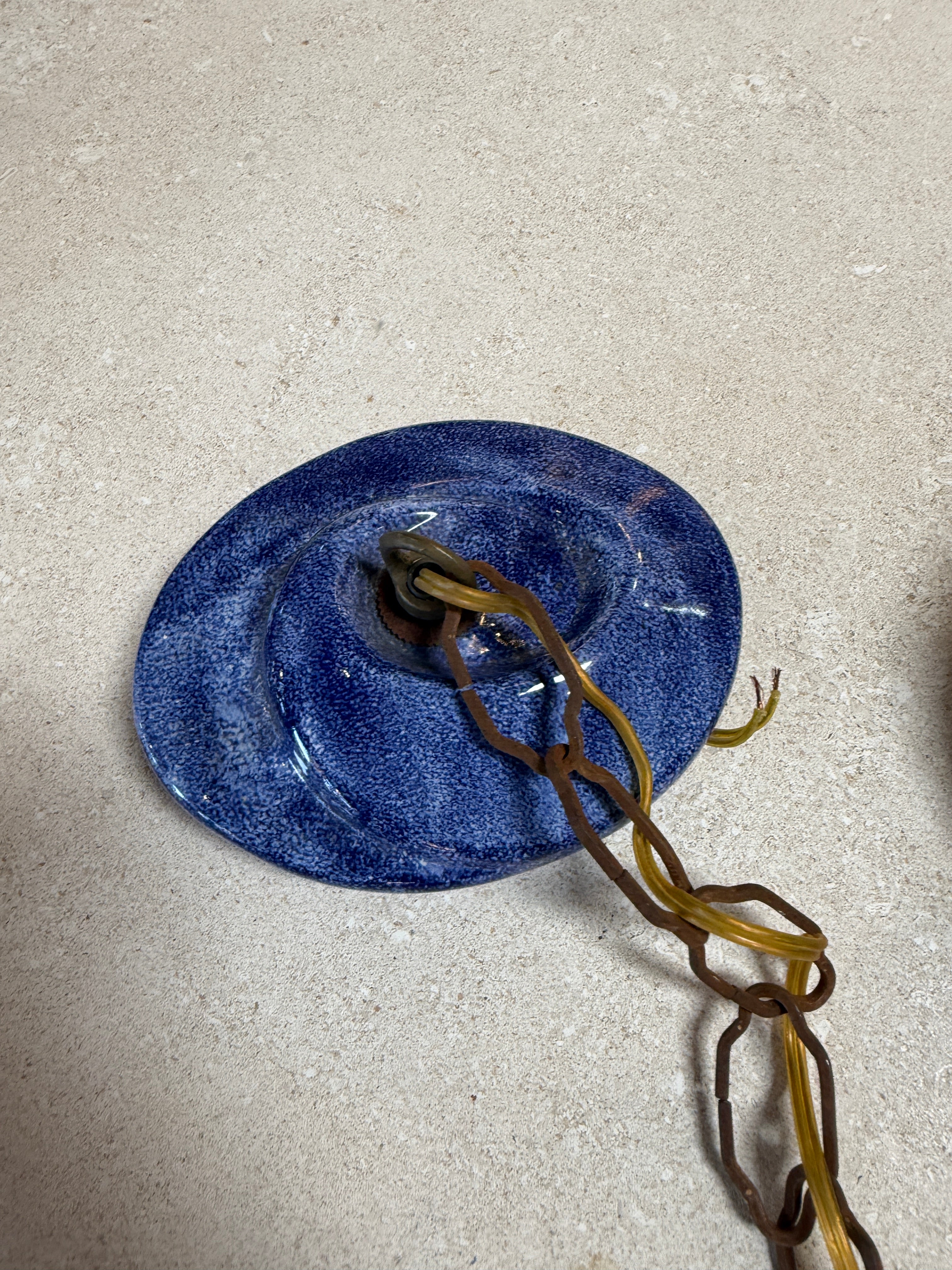 Vintage Blue Ceramic Bathroom Accessory Set (Multi-Piece)