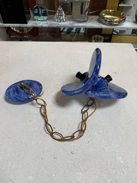 Vintage Blue Ceramic Bathroom Accessory Set (Multi-Piece)