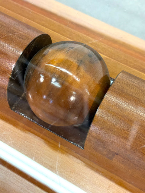 Italian Modernist Wood and Glass Coffee Table with Sculptural Base, 1970s by Giuseppe Rivadossi