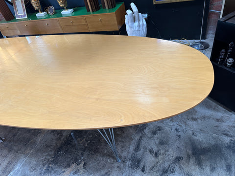 Mid Century Italian Oversize Oval Dining Table 1980s