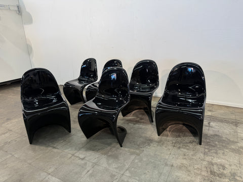 Set of Six “S” Chairs by Verner Panton for Herman Miller, 1970s