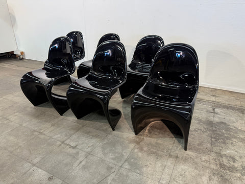 Set of Six “S” Chairs by Verner Panton for Herman Miller, 1970s