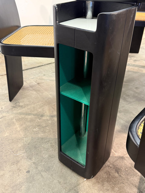 Pierluigi Molinari Game Table with Four Chairs, Italy, 1970s