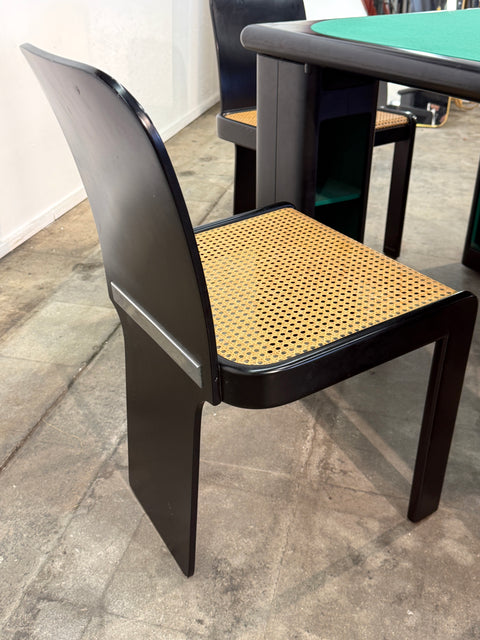 Pierluigi Molinari Game Table with Four Chairs, Italy, 1970s