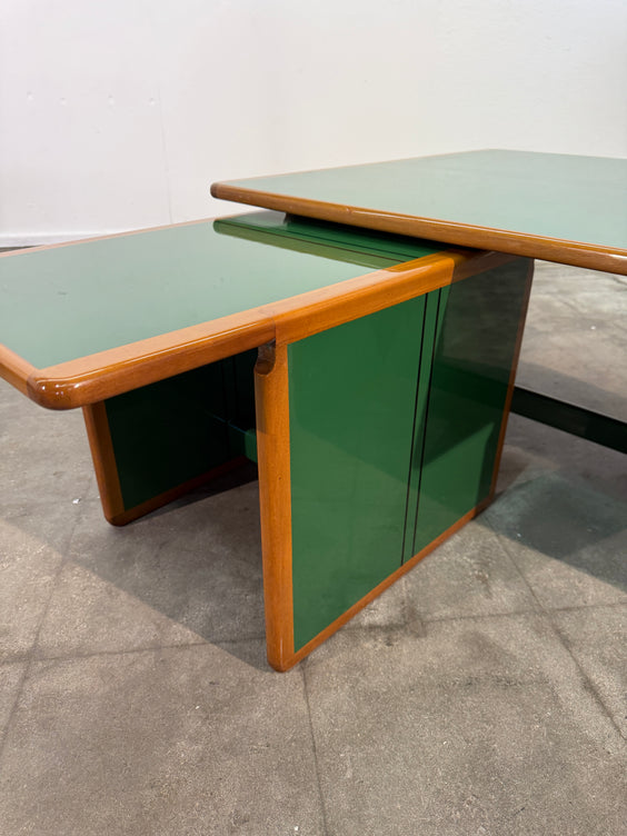 Pair of “Laker” Green Coffee Tables by Afra & Tobia Scarpa, Italy