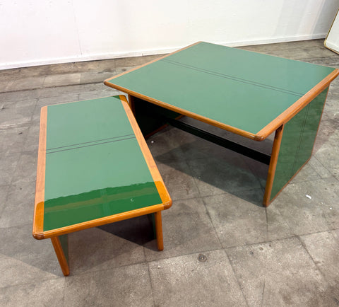 Pair of “Laker” Green Coffee Tables by Afra & Tobia Scarpa, Italy